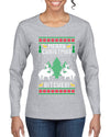 Merry Christmas Bitches Ugly Christmas Sweater Womens Graphic Long Sleeve T-Shirt