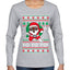 Yo Yo Yo Black Santa Ugly Christmas Sweater Womens Graphic Long Sleeve T-Shirt