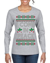 I Come in Peace Ugly Christmas Sweater Womens Graphic Long Sleeve T-Shirt