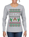 Peace Ugly Christmas Sweater Womens Graphic Long Sleeve T-Shirt