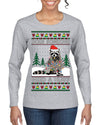 Does Someone Need a Hug? Cute Raccoon Ugly Christmas Sweater Womens Graphic Long Sleeve T-Shirt