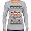 Better Not Pout, Cute Sad Santa Cats | Funny Ugly Christmas Sweater Womens Graphic Long Sleeve T-Shirt