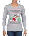 Grandma Got Run Over by a Reindeer, Funny Animated Design Rein Deer Kids TV Song Movie Ugly Christmas Sweater Womens Graphic Long Sleeve T-Shirt