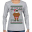 Ask Your Mom If I'm Real Funny Black Santa Claus Censored Ugly Christmas Sweater Womens Graphic Long Sleeve T-Shirt