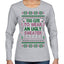 Too Cute to Wear an Ugly Sweater, Funny Classic Pink Candy Cane Reindeer Cute Diva Girl Xmas Ugly Christmas Sweater Womens Graphic Long Sleeve T-Shirt