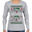 Serial Killer Docs or Christmas Movies Slaying Sleighing Ugly Christmas Sweater Womens Graphic Long Sleeve T-Shirt