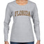 Florida  Camo Fill Orange Outline Sweater, Womens Graphic Long Sleeve T-Shirt