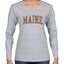 Maine  Camo Fill Orange Outline Sweater, Womens Graphic Long Sleeve T-Shirt
