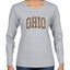 Ohio  Camo Fill Orange Outline Sweater, Womens Graphic Long Sleeve T-Shirt
