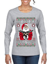 Try That In A Small Town Christmas Ugly Christmas Sweater Womens Graphic Long Sleeve T-Shirt