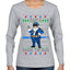 Santa Backs The Blue Pro Police Santa Claus Ugly Christmas Sweater Womens Graphic Long Sleeve T-Shirt