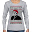 Sleepy Joe Merry Xmas To All And All A Good Night Ugly Christmas Sweater Womens Graphic Long Sleeve T-Shirt