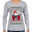 F Around And Find Out Santa Ugly Christmas Sweater Womens Graphic Long Sleeve T-Shirt