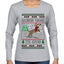 Dachshund Through The Snow, Cute Dog Christmas Sweater, Ugly Christmas Sweater Womens Graphic Long Sleeve T-Shirt