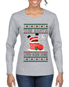This Santa Loves going down, Funny dirty Humor, Ugly Christmas Sweater Womens Graphic Long Sleeve T-Shirt