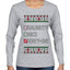 Funny Meme List Naughty, Nice, 41, Ugly Christmas Sweater Womens Graphic Long Sleeve T-Shirt