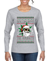 Rollin' Into The Holidays Christmas Sweater, Ugly Christmas Sweater Womens Graphic Long Sleeve T-Shirt