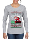 I Could Go Down All Night Long, Ugly Christmas Sweater Womens Graphic Long Sleeve T-Shirt