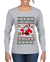 Milk And Cookie Time Christmas Sweater, Ugly Christmas Sweater Womens Graphic Long Sleeve T-Shirt