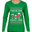 Pour Me Some Holiday Cheer Ugly Christmas Sweater Womens Graphic Long Sleeve T-Shirt