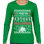 I Prefer Halloween Dancing Skeletons Ugly Christmas Sweater Womens Graphic Long Sleeve T-Shirt