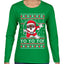 Yo Yo Yo Black Santa Ugly Christmas Sweater Womens Graphic Long Sleeve T-Shirt