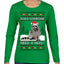 Does Someone Need a Hug? Cute Raccoon Ugly Christmas Sweater Womens Graphic Long Sleeve T-Shirt