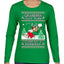 Grandma Got Run Over by a Reindeer, Funny Animated Design Rein Deer Kids TV Song Movie Ugly Christmas Sweater Womens Graphic Long Sleeve T-Shirt