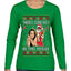 Santa the Plug Hos In This House  Ugly Christmas Sweater Womens Graphic Long Sleeve T-Shirt