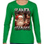 Santa Claus Bootleg Rap Music Style Ugly Christmas Sweater Womens Graphic Long Sleeve T-Shirt