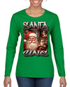 Santa Claus Bootleg Rap Music Style Ugly Christmas Sweater Womens Graphic Long Sleeve T-Shirt