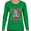 Hawk Tuah Spit On That Thang Mrs Claus Funny Meme Ugly Christmas Sweater Womens Graphic Long Sleeve T-Shirt