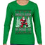 Should I Sleigh Or Should I Go, 80s Rock n' Roll Song, Electric Guitar, Ugly Christmas Sweater Womens Graphic Long Sleeve T-Shirt