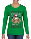 O Swoley Night, Exercise and Fitness Enthusiast, Ugly Christmas Sweater Womens Graphic Long Sleeve T-Shirt