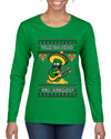 Feliz Navidad Mis Amigos!, Ugly Christmas Sweater Womens Graphic Long Sleeve T-Shirt