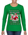Milk And Cookie Time Christmas Sweater, Ugly Christmas Sweater Womens Graphic Long Sleeve T-Shirt