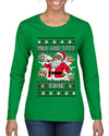 Milk And Titty Time Christmas Sweater, Ugly Christmas Sweater Womens Graphic Long Sleeve T-Shirt