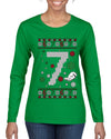 Christmas 7 Meme, Ugly Christmas Sweater Womens Graphic Long Sleeve T-Shirt