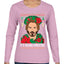 It's Keanu Wreaths Ugly Christmas Sweater Womens Graphic Long Sleeve T-Shirt