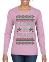I Come in Peace Ugly Christmas Sweater Womens Graphic Long Sleeve T-Shirt