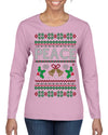 Peace Ugly Christmas Sweater Womens Graphic Long Sleeve T-Shirt