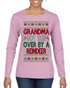Grandma Got Ran Over by a Reindeer | Classic Xmas Song Holiday Movie Quote Ugly Christmas Sweater Womens Graphic Long Sleeve T-Shirt