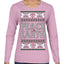 Peace On Earth Funny Xmas Cute Pink Angel Cross Ugly Christmas Sweater Womens Graphic Long Sleeve T-Shirt