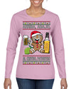 Arriba Abajo Al Centro Pa'Dentro Cheers to Health Salud Ugly Christmas Sweater Womens Graphic Long Sleeve T-Shirt