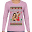 Santa the Plug Hos In This House  Ugly Christmas Sweater Womens Graphic Long Sleeve T-Shirt