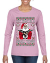 Try That In A Small Town Christmas Ugly Christmas Sweater Womens Graphic Long Sleeve T-Shirt