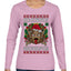 Merry Krampus Santa Folklore Figure Horror Ugly Christmas Sweater Womens Graphic Long Sleeve T-Shirt