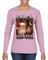 Santa Claus Bootleg Rap Music Style Ugly Christmas Sweater Womens Graphic Long Sleeve T-Shirt