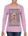 Out Here Looking Like a Snack Cute Xmas Cookie Ugly Christmas Sweater Womens Graphic Long Sleeve T-Shirt