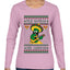 Feliz Navidad Mis Amigos!, Ugly Christmas Sweater Womens Graphic Long Sleeve T-Shirt